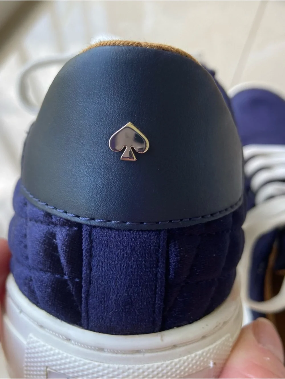 KATE SPADE Blue Velvet Quilted Sneakers 6.5